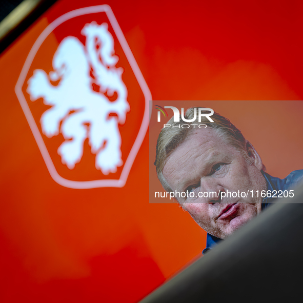 Netherlands trainer Ronald Koeman speaks during the press conference at the Allianz Arena for the UEFA Nations League, League phase, Matchda...