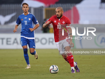 Teddy Teuma of Malta is in action during the UEFA Nations League, League D, Group D2 match between Malta and Moldova at the National Stadium...