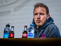 Germany trainer Julian Nagelsmann speaks during the press conference at the Allianz Arena for the UEFA Nations League, League phase, Matchda...