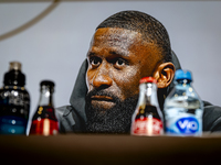 Germany defender Antonio Rudiger attends the press conference at the Allianz Arena for the UEFA Nations League, League phase, Matchday 4 sea...