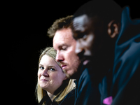 The press chief of Germany speaks during the press conference at the Allianz Arena for the UEFA Nations League, League phase, Matchday 4 of...