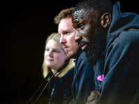 Germany defender Antonio Rudiger attends the press conference at the Allianz Arena for the UEFA Nations League, League phase, Matchday 4 sea...