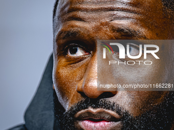 Germany defender Antonio Rudiger attends the press conference at the Allianz Arena for the UEFA Nations League, League phase, Matchday 4 sea...