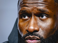 Germany defender Antonio Rudiger attends the press conference at the Allianz Arena for the UEFA Nations League, League phase, Matchday 4 sea...