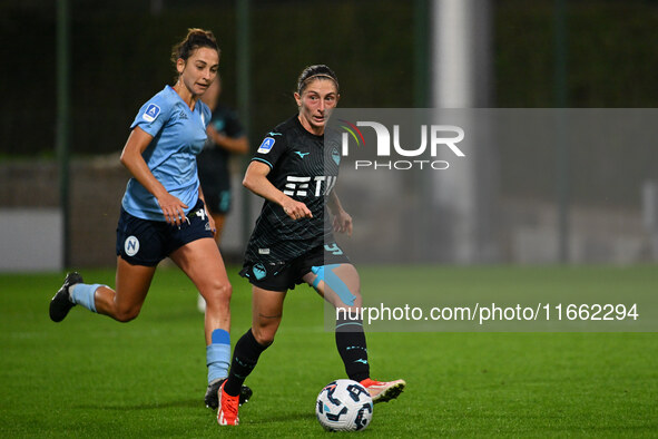 Tecla Pettenuzzo of Napoli Femminile and Noemi Visentin of S.S. Lazio are in action during the 6th day of the Serie A Femminile eBay Champio...