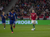 Barnabas Varga of Hungary participates in a UEFA Nations League Group match at Puskas Arena in Budapest, Hungary, on October 11, 2024. (