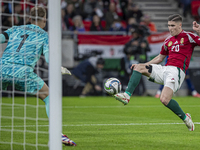 Roland Sallai of Hungary scores the first goal for Team Hungary during the UEFA Nations League Group match at Puskas Arena in Budapest, Hung...