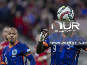 Brian Brobbey of the Netherlands participates in the UEFA Nations League Group match at Puskas Arena in Budapest, Hungary, on October 11, 20...