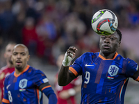 Brian Brobbey of the Netherlands participates in the UEFA Nations League Group match at Puskas Arena in Budapest, Hungary, on October 11, 20...