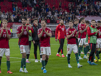 Team Hungary thanks the fans for cheering after the UEFA Nations League Group match at Puskas Arena in Budapest, Hungary, on October 11, 202...