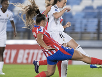 Caroline Weir of Real Madrid women scores a goal during the LIGA F match between Real Madrid and Atletico de Madrid at Alfredo Di Stefano st...