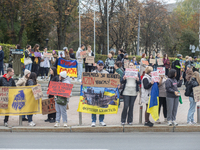 A protest demands the release of the Ukrainian military held captive in Russia, particularly the soldiers of the Azov regiment and the marin...