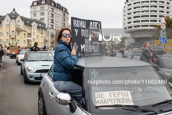 A protest demands the release of the Ukrainian military held captive in Russia, particularly the soldiers of the Azov regiment and the marin...