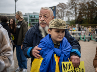 A protest demands the release of the Ukrainian military held captive in Russia, particularly the soldiers of the Azov regiment and the marin...