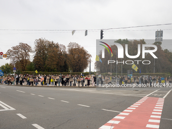 A protest demands the release of the Ukrainian military held captive in Russia, particularly the soldiers of the Azov regiment and the marin...