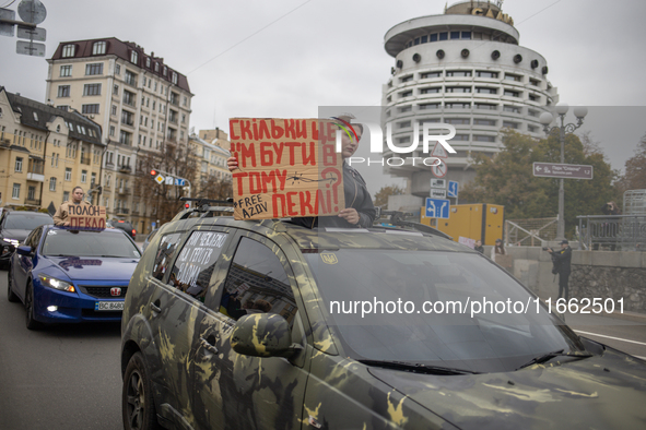 A protest demands the release of the Ukrainian military held captive in Russia, particularly the soldiers of the Azov regiment and the marin...