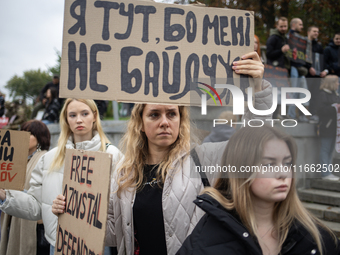 A protest demands the release of the Ukrainian military held captive in Russia, particularly the soldiers of the Azov regiment and the marin...