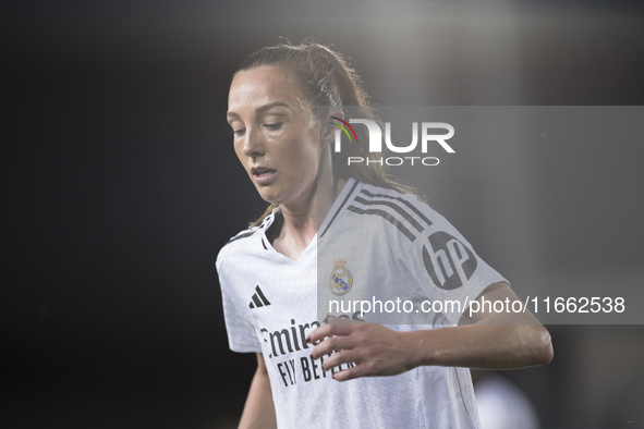 Caroline Weir of Real Madrid women plays during the LIGA F match between Real Madrid and Atletico de Madrid at Alfredo Di Stefano stadium in...