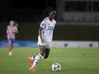 Naomie Feller of Real Madrid women is in action during the LIGA F match between Real Madrid and Atletico de Madrid at Alfredo Di Stefano sta...