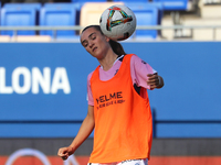 Amaia Martinez plays during the match between FC Barcelona Women and RCD Espanyol Women, corresponding to week 6 of the Liga F, at the Johan...