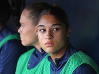 Sydney Schertenleib sits on the bench during the match between FC Barcelona Women and RCD Espanyol Women, corresponding to week 6 of the Lig...