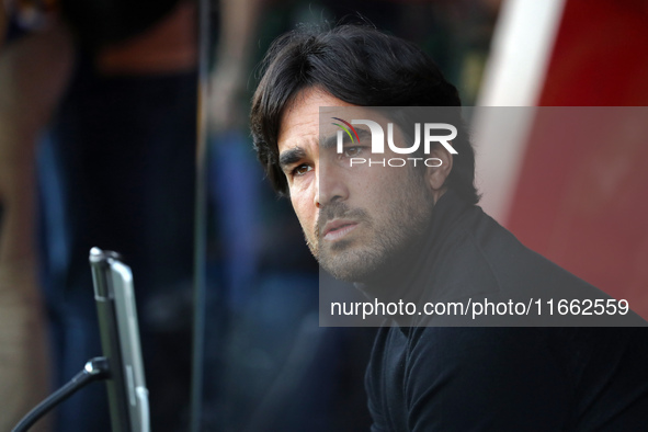 Pere Romeu coaches during the match between FC Barcelona Women and RCD Espanyol Women, corresponding to week 6 of the Liga F, at the Johan C...