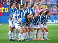 The RCD Espanyol team plays during the match between FC Barcelona Women and RCD Espanyol Women, corresponding to week 6 of the Liga F, at th...