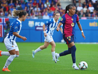 Vicky Lopez and Paula Pere play during the match between FC Barcelona Women and RCD Espanyol Women, corresponding to week 6 of the Liga F, a...