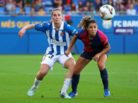 Kika Nazareth and Arola Aparicio play during the match between FC Barcelona Women and RCD Espanyol Women, corresponding to week 6 of the Lig...