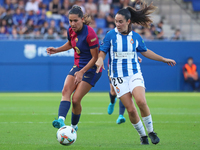 Kika Nazareth and Ainoa Campo play during the match between FC Barcelona Women and RCD Espanyol Women, corresponding to week 6 of the Liga F...