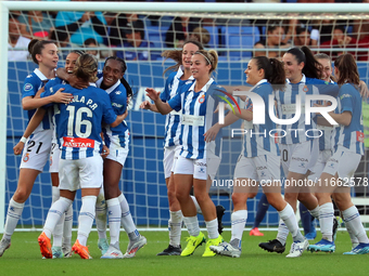 RCD Espanyol celebrates a goal during the match between FC Barcelona Women and RCD Espanyol Women, corresponding to week 6 of Liga F, at the...