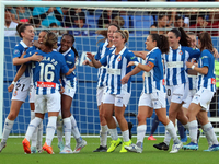 RCD Espanyol celebrates a goal during the match between FC Barcelona Women and RCD Espanyol Women, corresponding to week 6 of Liga F, at the...