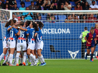 RCD Espanyol celebrates a goal during the match between FC Barcelona Women and RCD Espanyol Women, corresponding to week 6 of Liga F, at the...