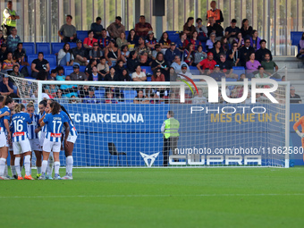 RCD Espanyol celebrates a goal during the match between FC Barcelona Women and RCD Espanyol Women, corresponding to week 6 of Liga F, at the...