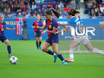 Kika Nazareth and Julia Guerra play during the match between FC Barcelona Women and RCD Espanyol Women, corresponding to week 6 of the Liga...