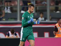 Henry Bonello, goalkeeper of Malta, reacts in celebration after the UEFA Nations League, League D, Group D2 soccer match between Malta and M...