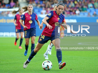 Aitana Bonmati plays during the match between FC Barcelona Women and RCD Espanyol Women, corresponding to week 6 of the Liga F, at the Johan...