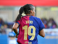 Vicky Lopez plays during the match between FC Barcelona Women and RCD Espanyol Women, corresponding to week 6 of the Liga F, at the Johan Cr...