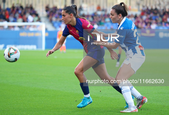 Kika Nazareth and Julia Guerra play during the match between FC Barcelona Women and RCD Espanyol Women, corresponding to week 6 of the Liga...