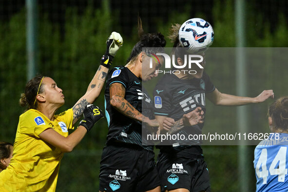 Doris Bacic of Napoli Femminile, Martina Piemonte, and Clarisse Le Bihan of S.S. Lazio participate during the 6th day of the Serie A Femmini...