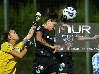 Doris Bacic of Napoli Femminile, Martina Piemonte, and Clarisse Le Bihan of S.S. Lazio participate during the 6th day of the Serie A Femmini...