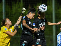 Doris Bacic of Napoli Femminile, Martina Piemonte, and Clarisse Le Bihan of S.S. Lazio participate during the 6th day of the Serie A Femmini...