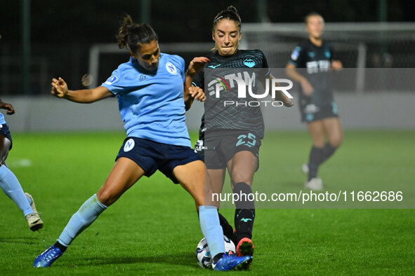 Melissa Bellucci of Napoli Femminile and Eleonora Goldoni of S.S. Lazio are in action during the 6th day of the Serie A Femminile eBay Champ...