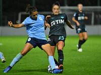 Melissa Bellucci of Napoli Femminile and Eleonora Goldoni of S.S. Lazio are in action during the 6th day of the Serie A Femminile eBay Champ...