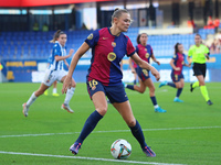 Fridolina Rolfo plays during the match between FC Barcelona Women and RCD Espanyol Women, corresponding to week 6 of the Liga F, at the Joha...