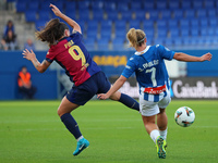 Claudia Pina and Judit Pablos play during the match between FC Barcelona Women and RCD Espanyol Women, corresponding to week 6 of the Liga F...