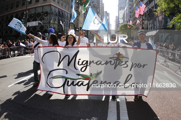 A general view of the Hispanic Heritage Parade takes place on Fifth Avenue in Manhattan, New York, United States, on October 13, 2024. Hispa...