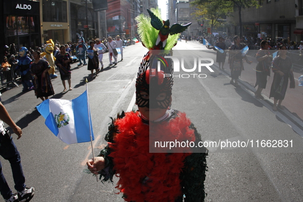 A general view of the Hispanic Heritage Parade takes place on Fifth Avenue in Manhattan, New York, United States, on October 13, 2024. Hispa...