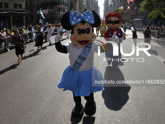 A general view of the Hispanic Heritage Parade takes place on Fifth Avenue in Manhattan, New York, United States, on October 13, 2024. Hispa...