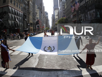 A general view of the Hispanic Heritage Parade takes place on Fifth Avenue in Manhattan, New York, United States, on October 13, 2024. Hispa...